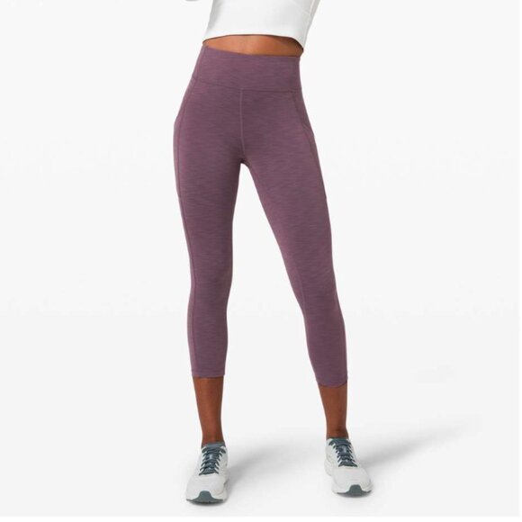 lululemon athletica Pants - Women Lululemon Invigorate High-Rise Crop 23" Heathered Black Currant Size 10